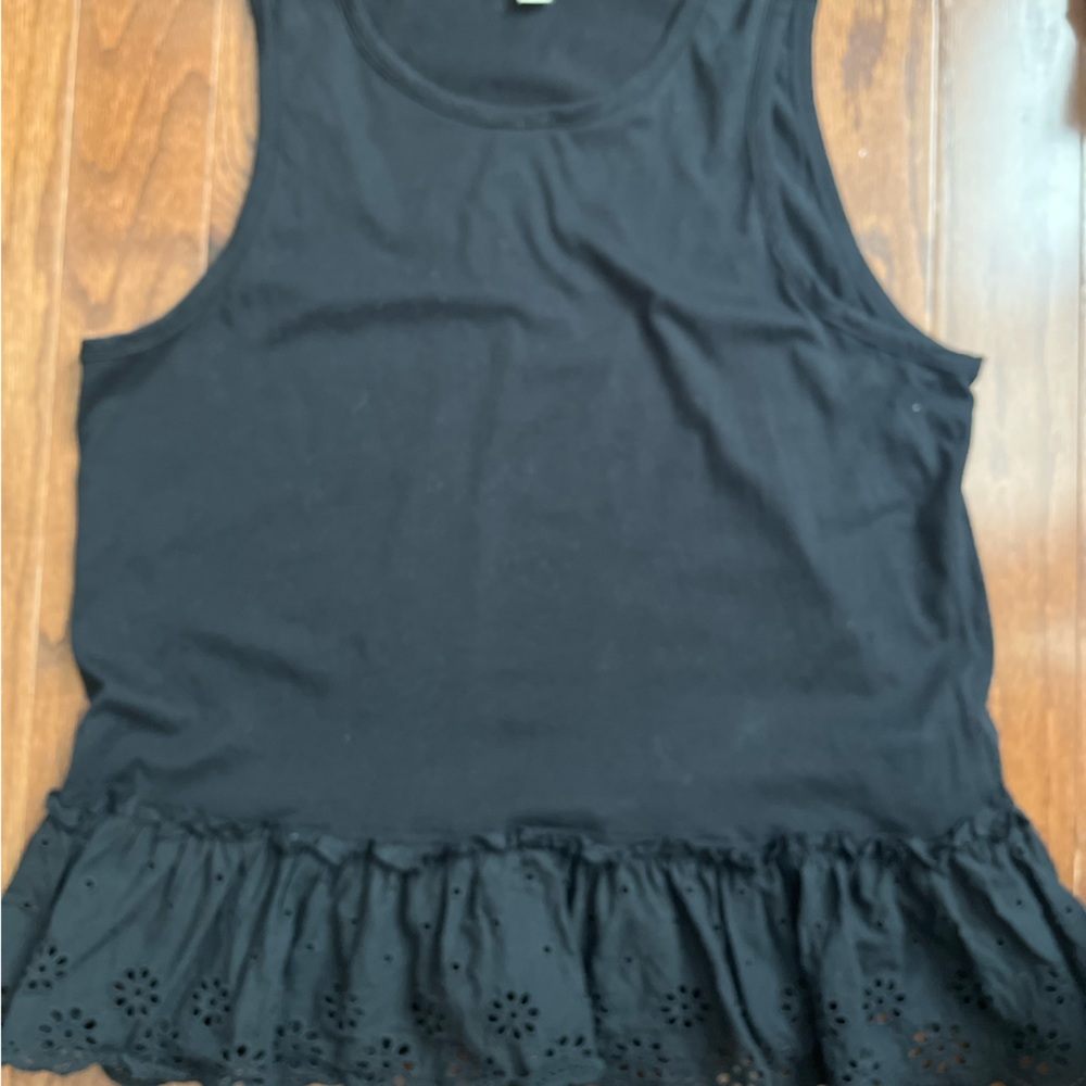 EUC Women’s JCrew black peplum sleeveless Sz Med